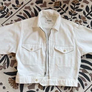 White denim Buck Mason jacket